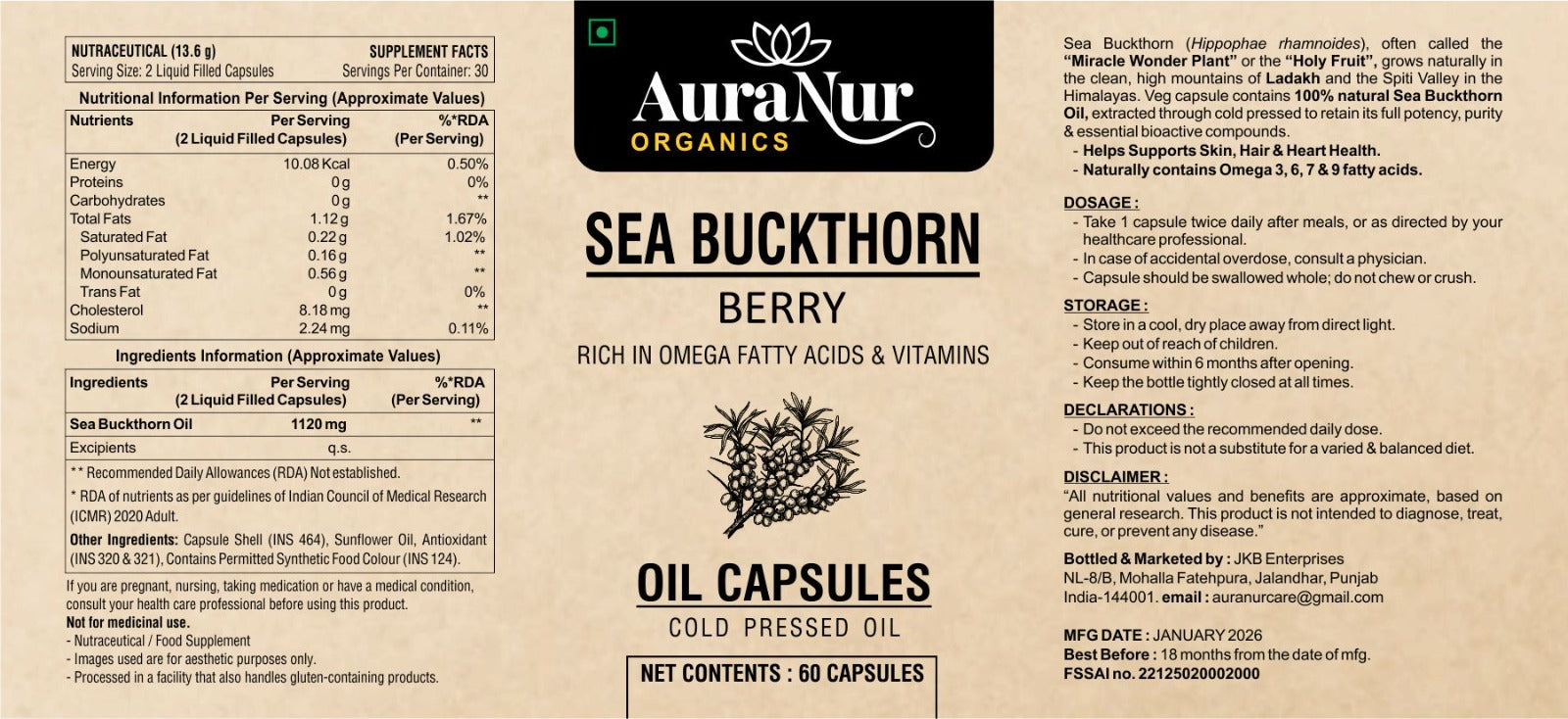 Sea Buckthron Berry Oil Capsule